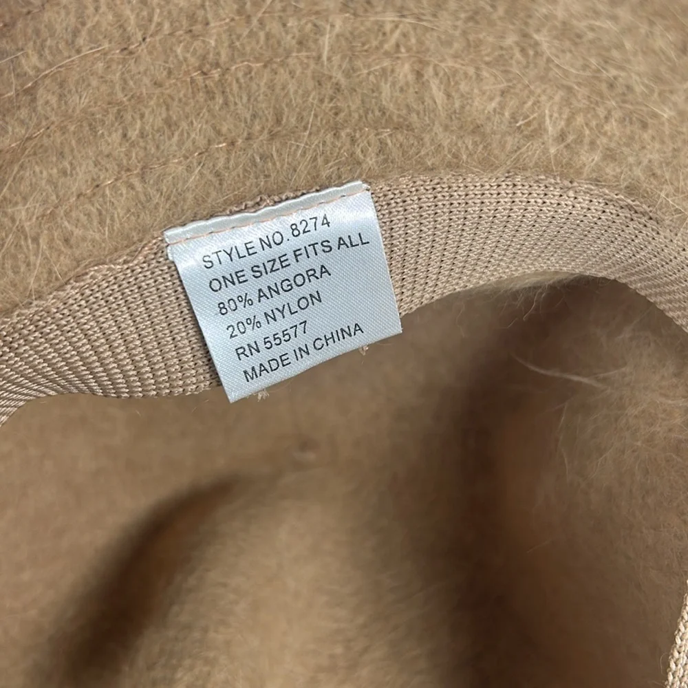 Angora/Nylon Bucket Fuzzy Cozy Hat Cozy Tan Fuzzy Angora Blend Wide Rim Hat - Picture 8 of 10